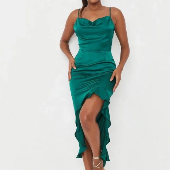 Missguided Dresses Ruffle Midi Dress Nwt Poshmark